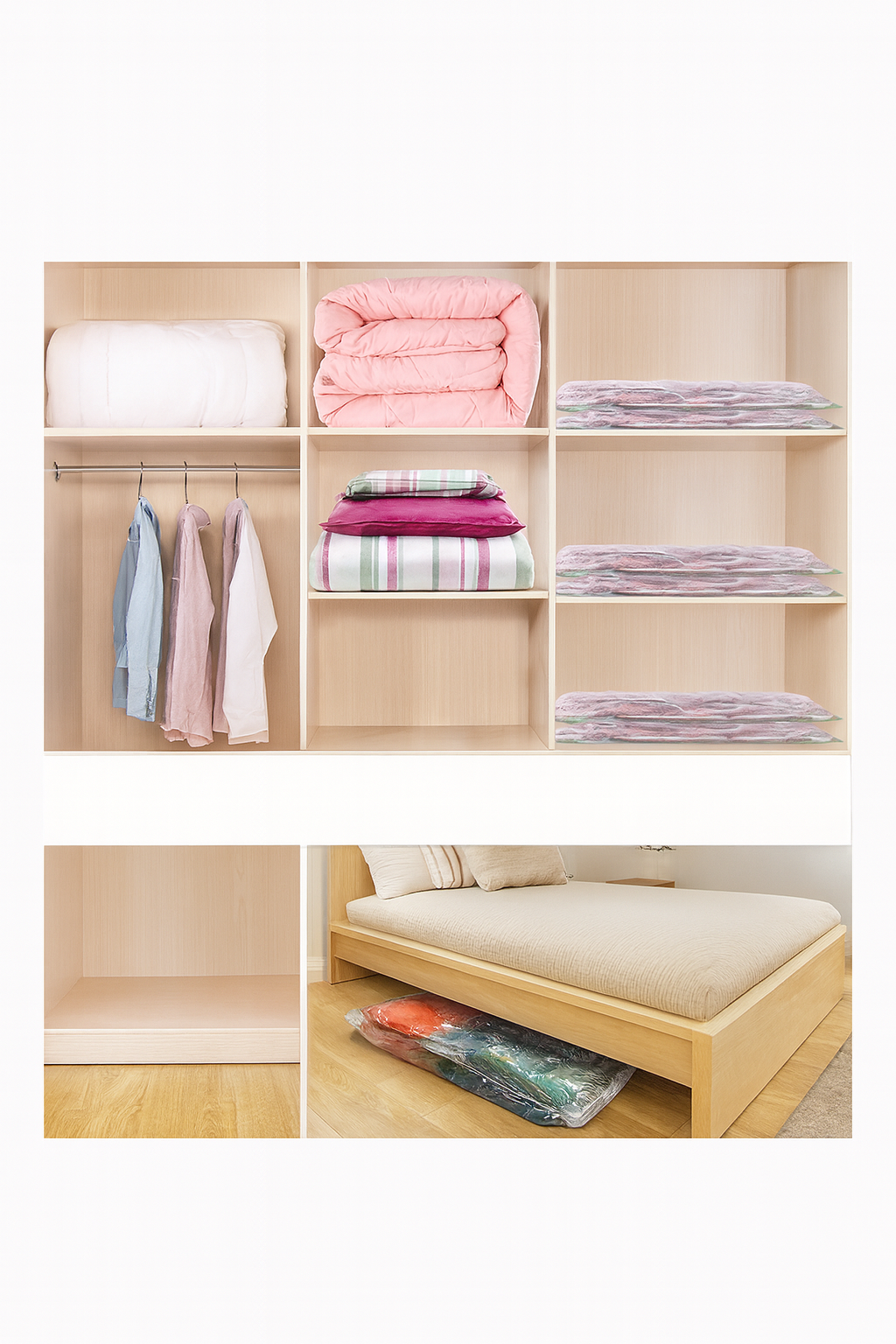 ๐๏ธ 4pcs Vacuum Compression Bags โ Thickened Storage for Clothes ๐๏ธ