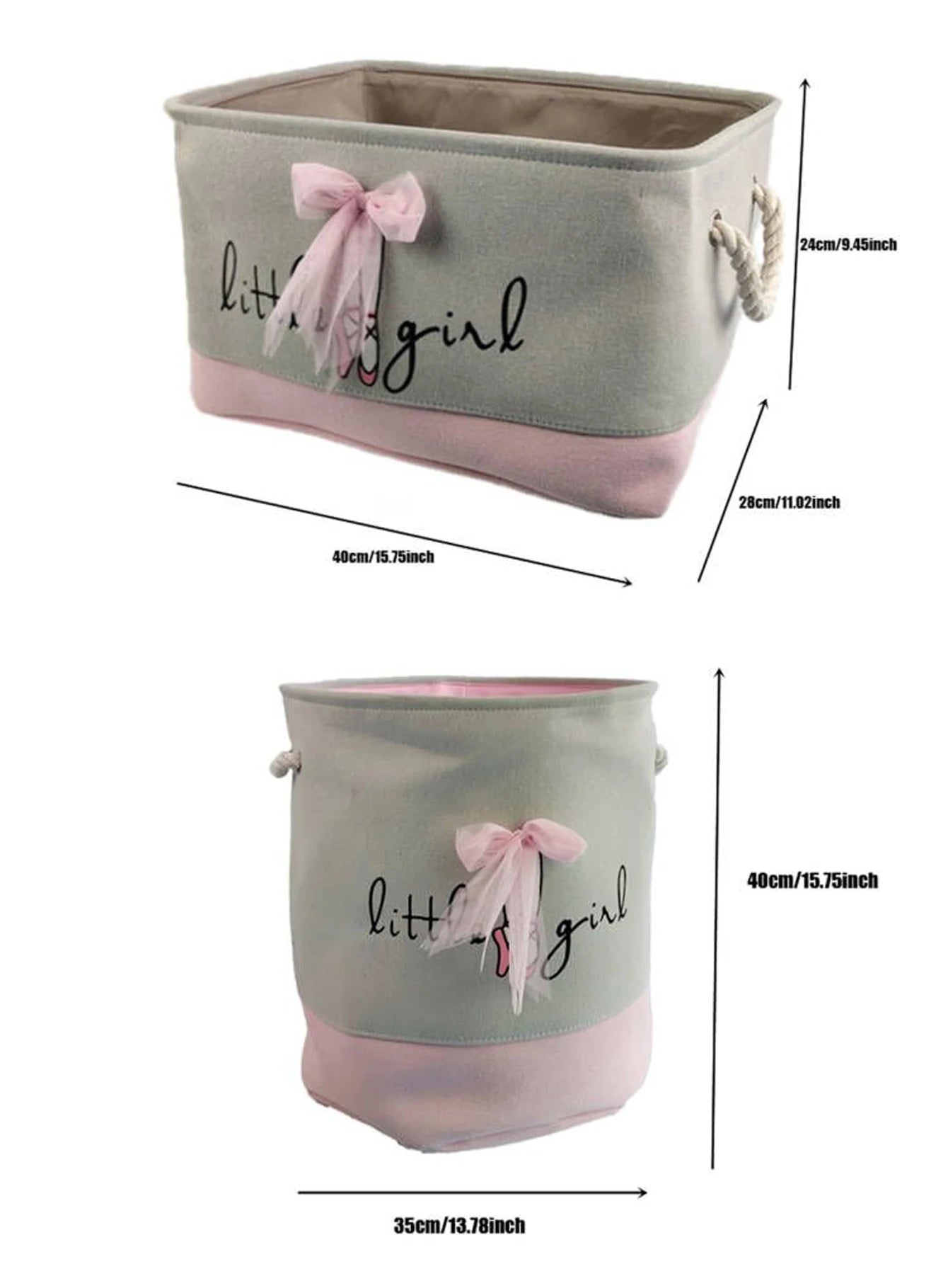 π Pink Canvas Storage Basket β Foldable Laundry & Toy Bin π