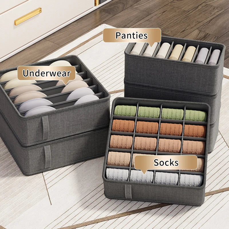 π§Ί Foldable Drawer Organizer Box β 1/6/7/20-Grid Storage for Underwear, Socks & Bras