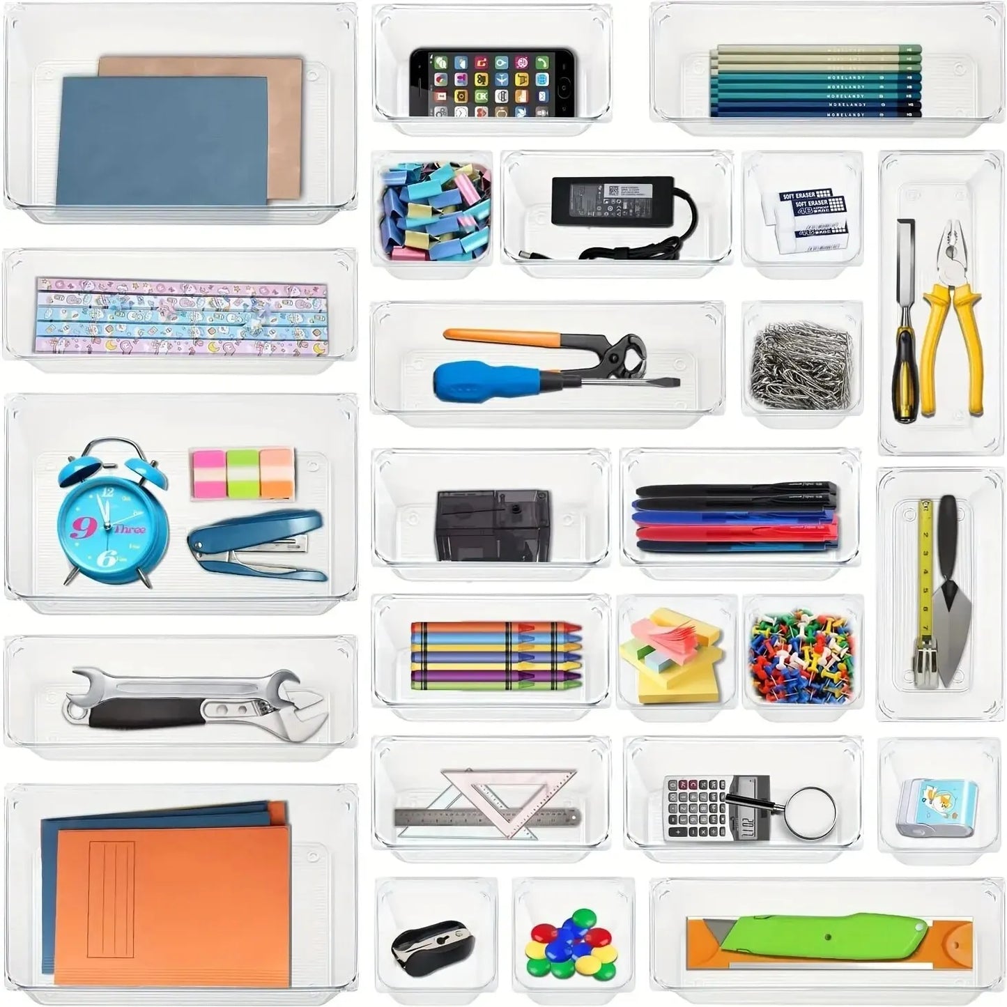 ๐๏ธ Crystal-Clear Drawer Organizers โ Tidy Up in Style, One Bin at a Time! โจ
