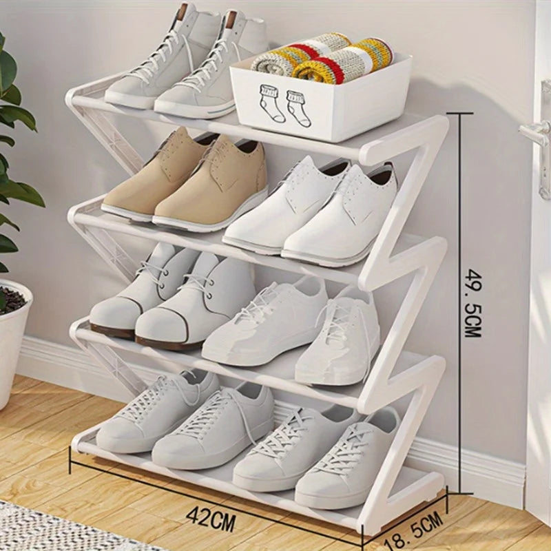 π 4-Tier Z-Shaped Shoe Rack β No-Tool Stackable Storage for Home, Dorm & Entryway