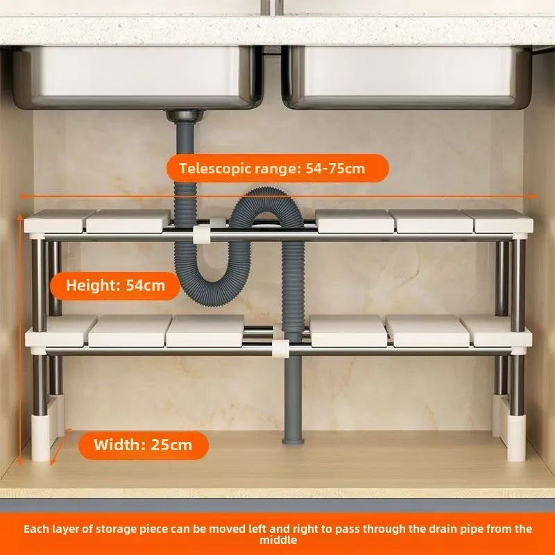 Stackable Telescopic Storage Rack β Closet & Sink Organizer