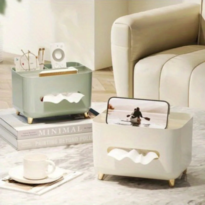 Multifunctional Tissue Box & Remote Organizer β Elegant Storage for Living Room & Coffee Table