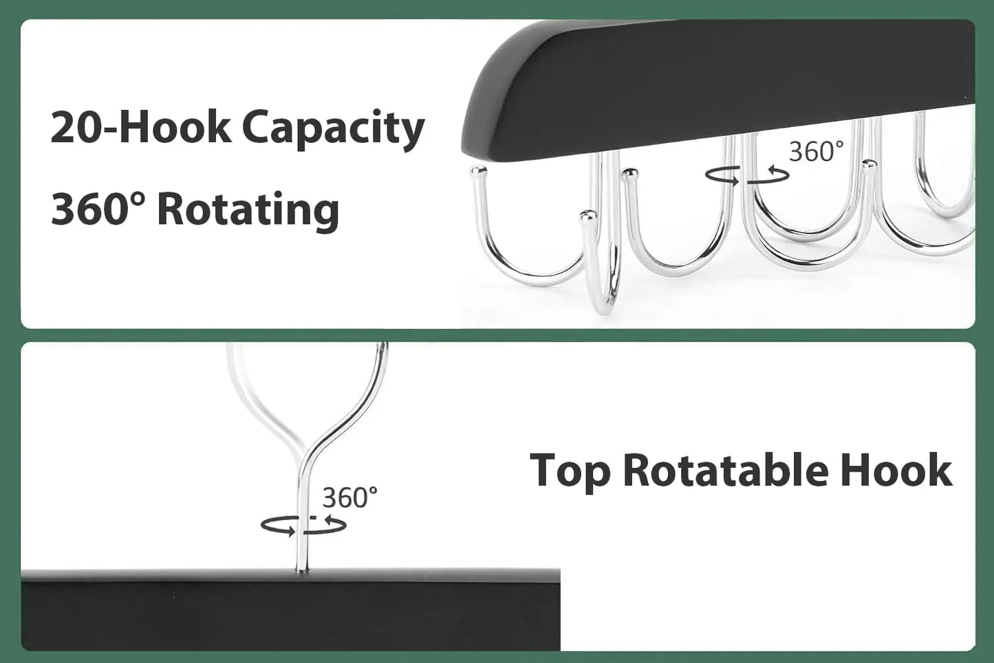 π Wooden Hanger with 20 Foldable Hooks β Space-Saving Belt & Accessory Organizer