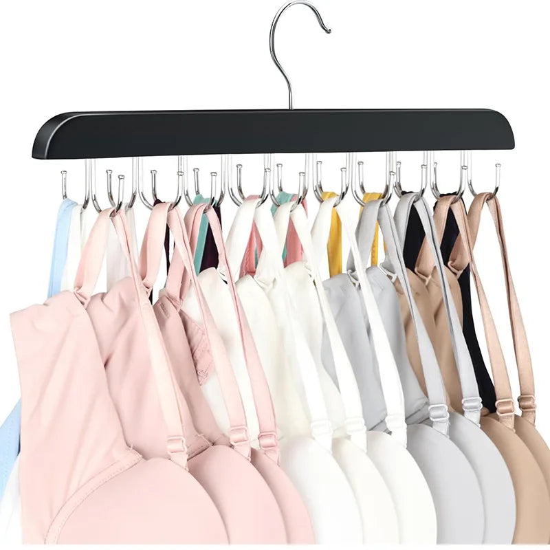 π Wooden Hanger with 20 Foldable Hooks β Space-Saving Belt & Accessory Organizer