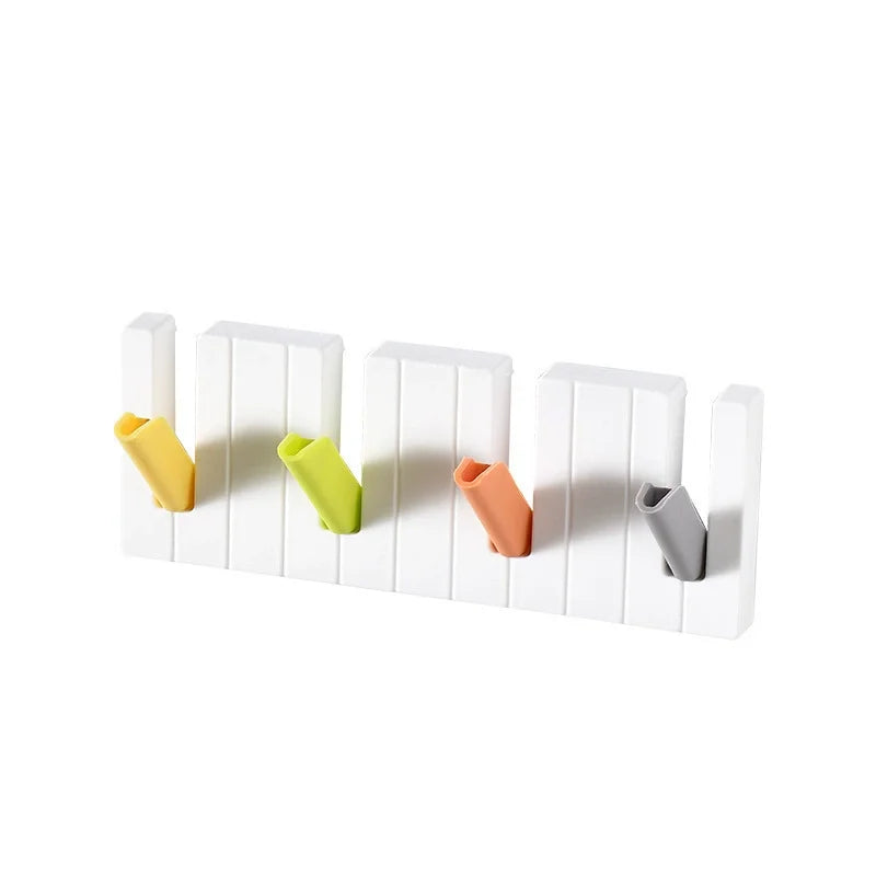 πΉ Foldable Piano-Style Wall Hooks β No-Drill 4-Frame Organizer for Entryway, Kitchen & Bathroom π§’