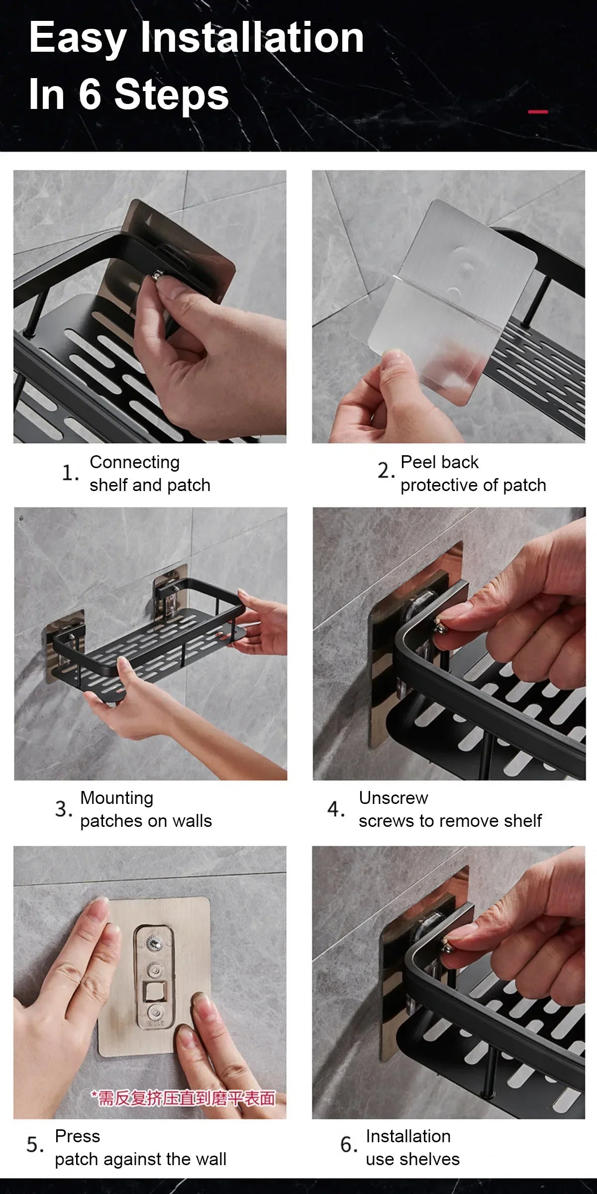 π No-Drill Wall Mounted Bathroom Shelf β Aluminium Corner Storage Rack for Shower, Kitchen, & Toiletries