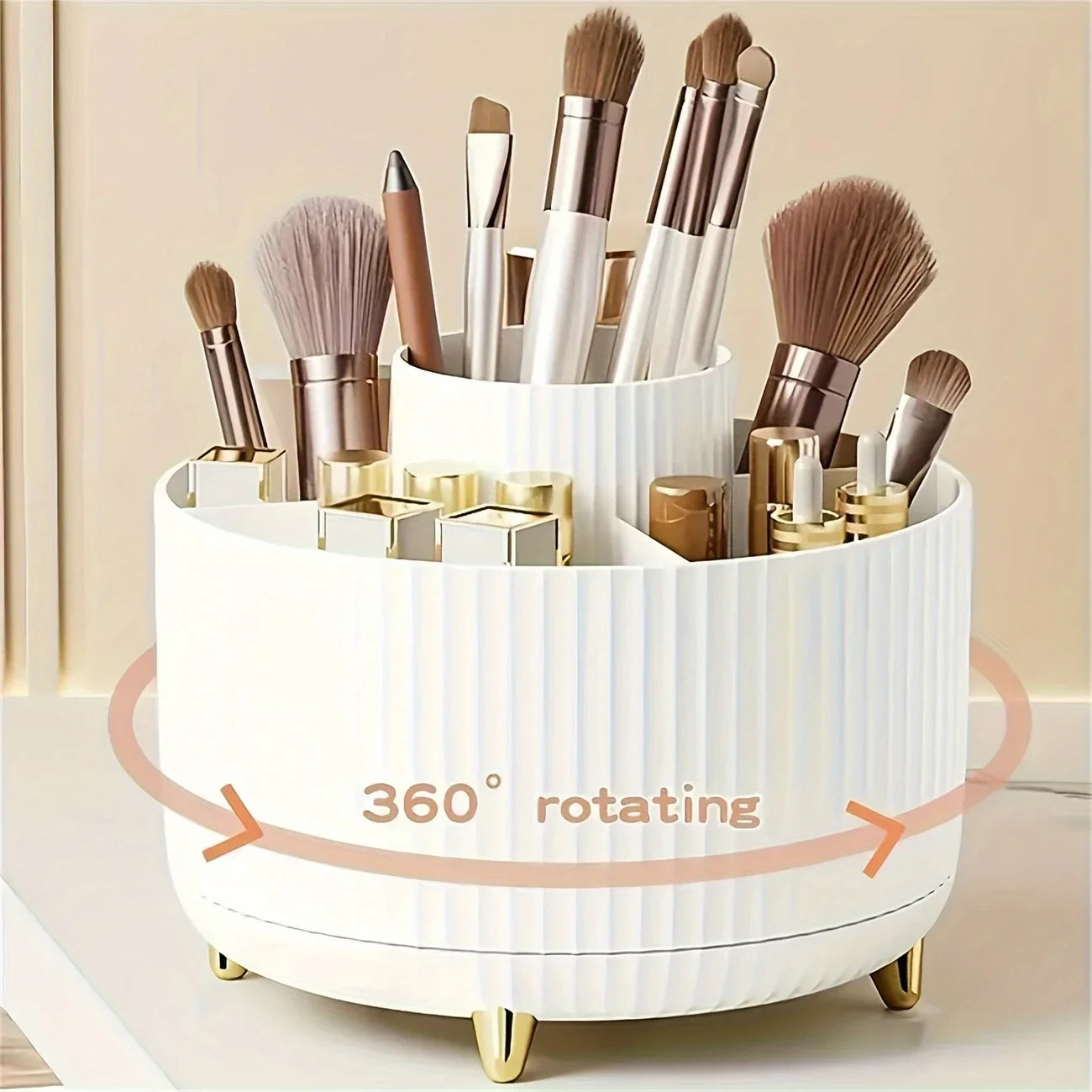 π 360Β° Rotating Makeup Storage Box β Cosmetic, Brush & Desk Organizer