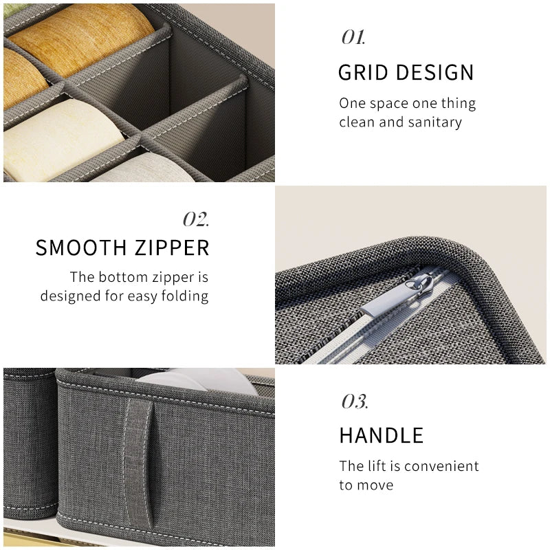 π§Ί Foldable Drawer Organizer Box β 1/6/7/20-Grid Storage for Underwear, Socks & Bras