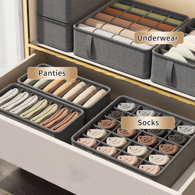 π§Ί Foldable Drawer Organizer Box β 1/6/7/20-Grid Storage for Underwear, Socks & Bras