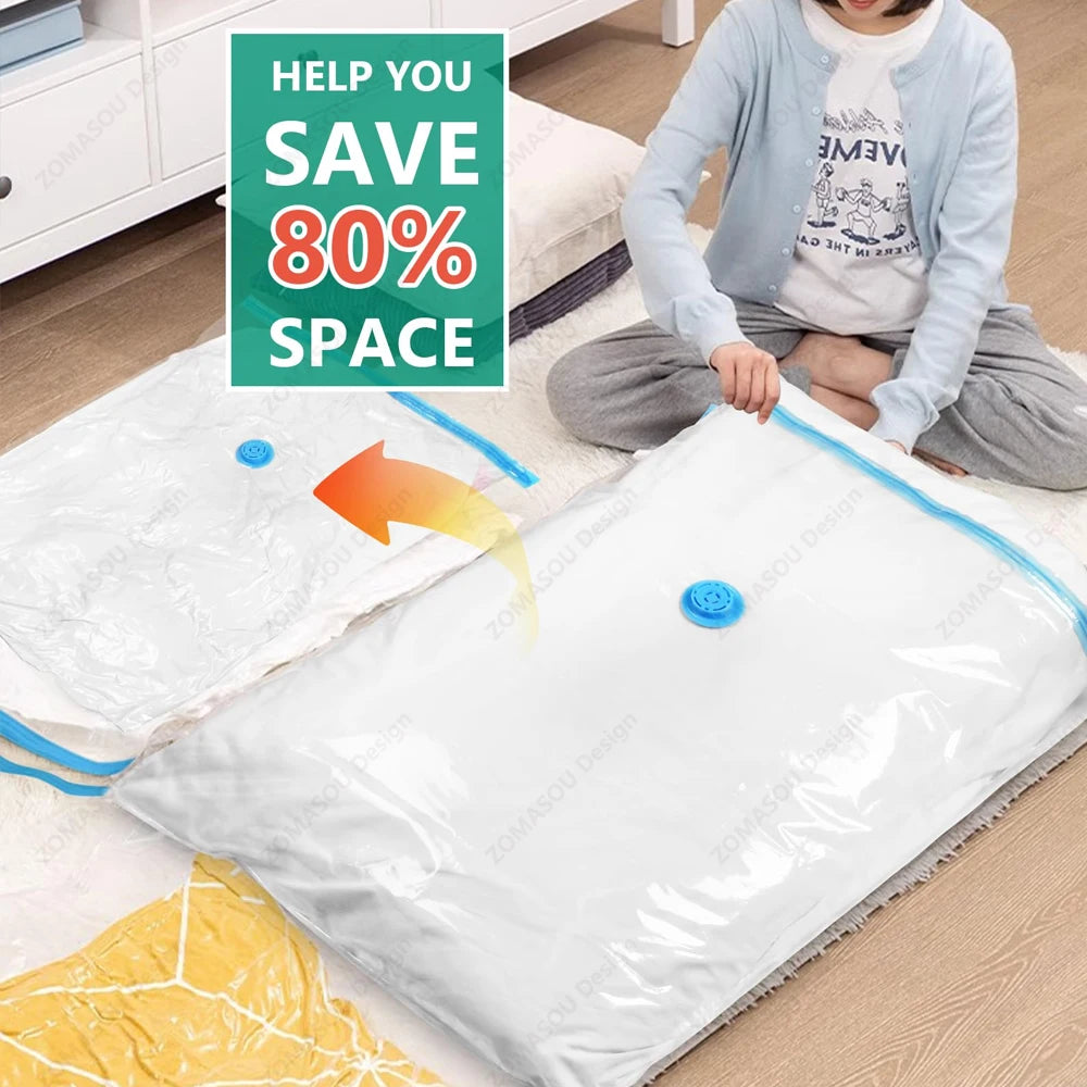 ๐งณ Vacuum Storage Bags โ 1-24Pcs Space Saving with Hand Pump ๐งณ