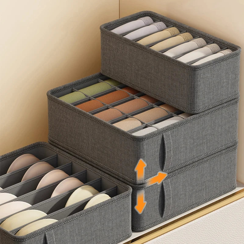 π§Ί Foldable Drawer Organizer Box β 1/6/7/20-Grid Storage for Underwear, Socks & Bras