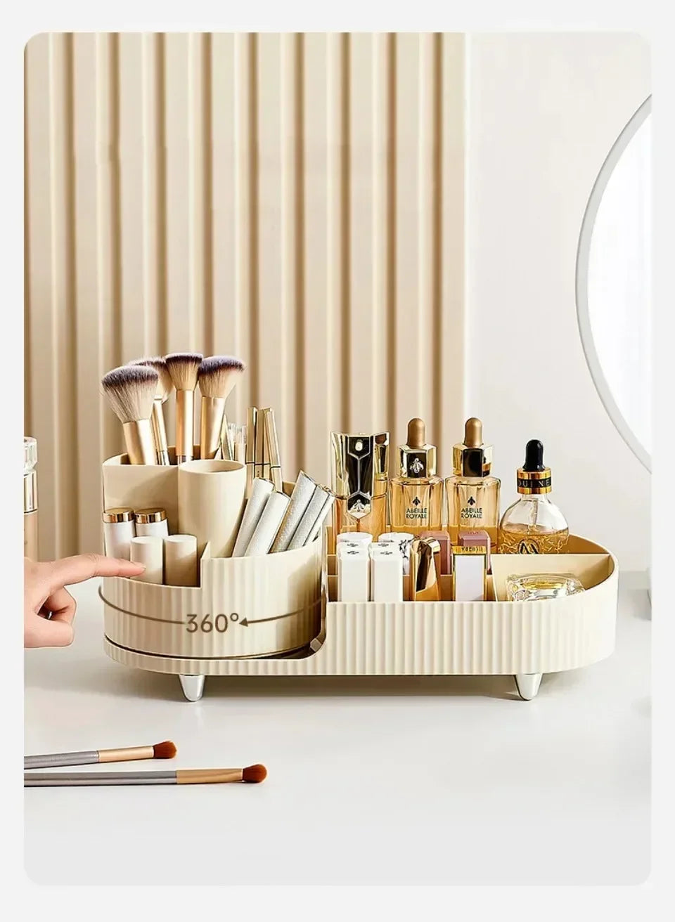 π 360Β° Rotating Makeup Organizer β Large Capacity Cosmetic Storage Box π