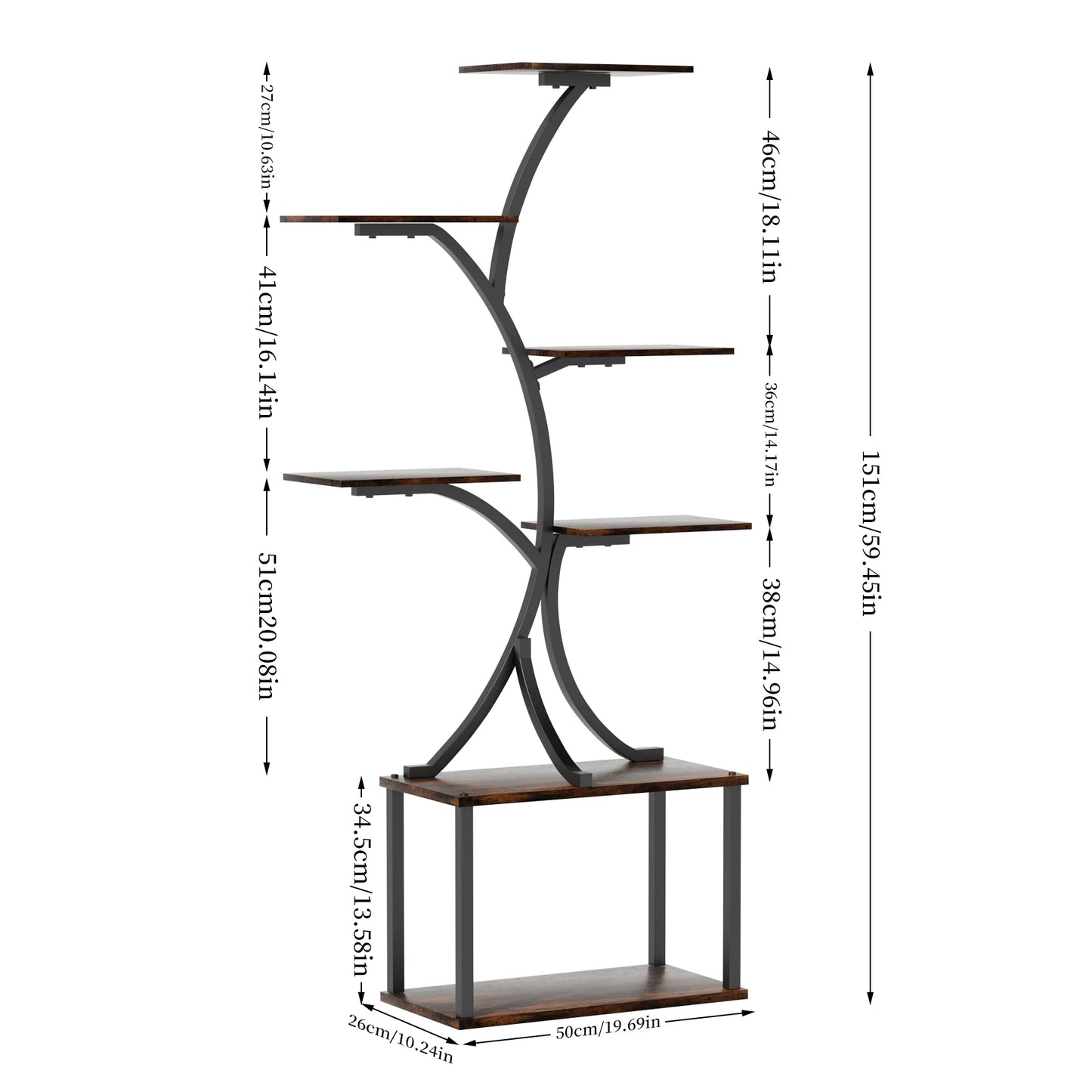 ๐ฟ Multilayered Tree-Shaped Plant Stand โ Industrial Style Corner Display ๐ฟ