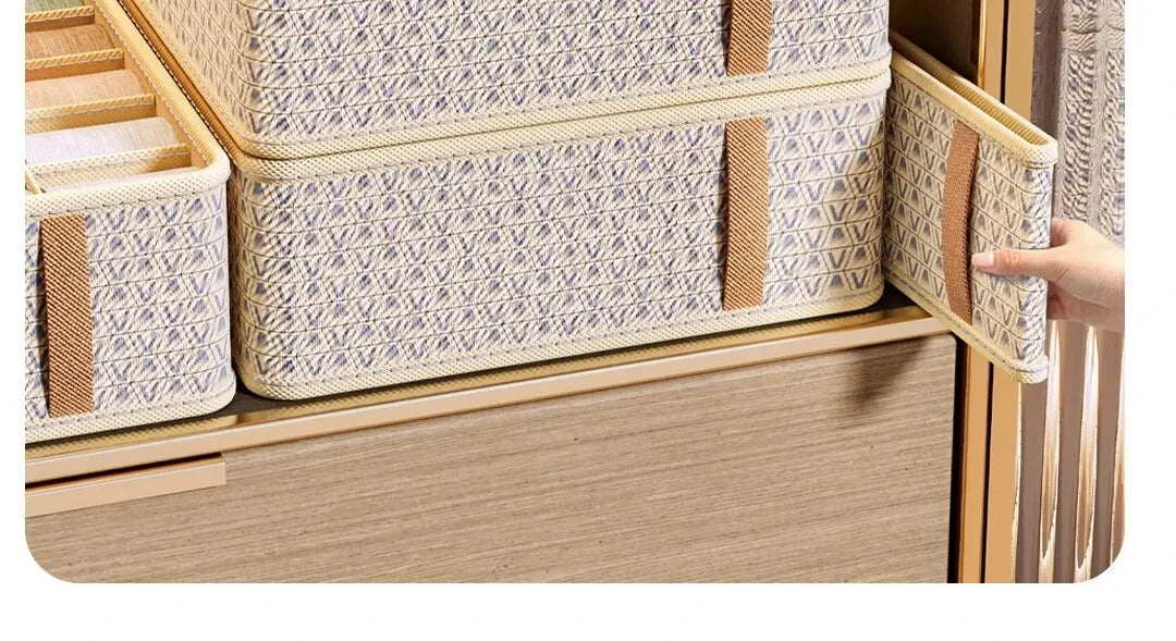 ๐ Foldable Multi-Grid Underwear & Sock Organizer โ Sturdy Non-Woven Drawer Storage Box