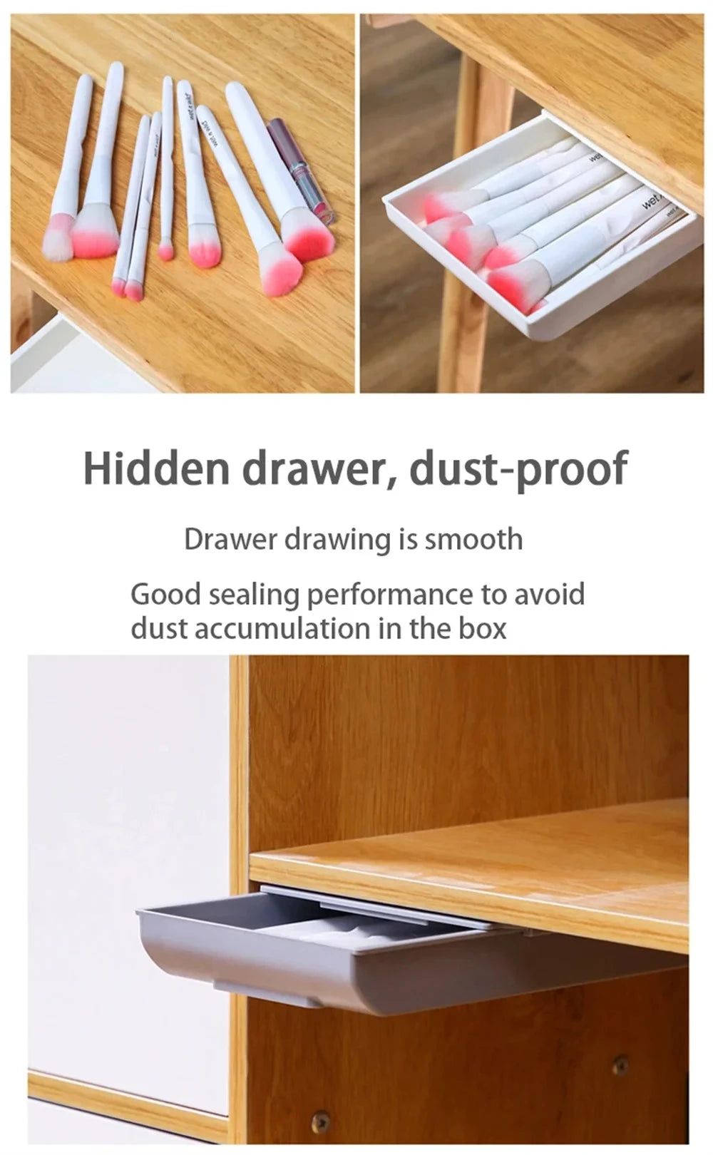 ✏️ Hidden Under-Desk Drawer ✨ Self-Adhesive Storage Box for Stationery & More