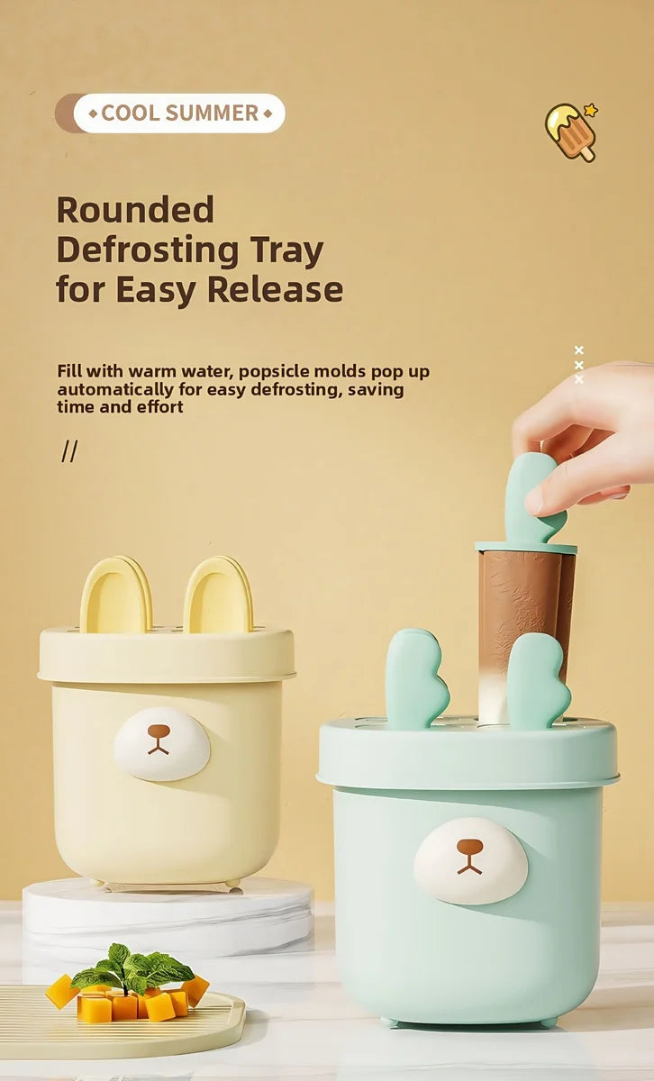 π§ 4-Grid Silicone Popsicle Molds β BPA-Free Reusable Ice Cream Maker for Kids & Adults π¦