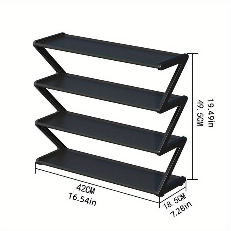 π 4-Tier Z-Shaped Shoe Rack β No-Tool Stackable Storage for Home, Dorm & Entryway