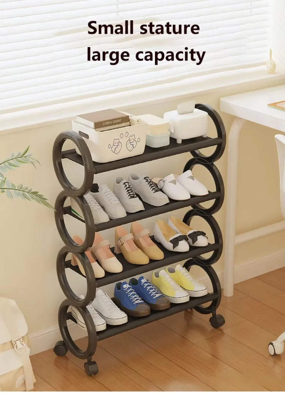 Space Saving Shoe Rack Nail-Free & Portable Rustproof Entry Organizer