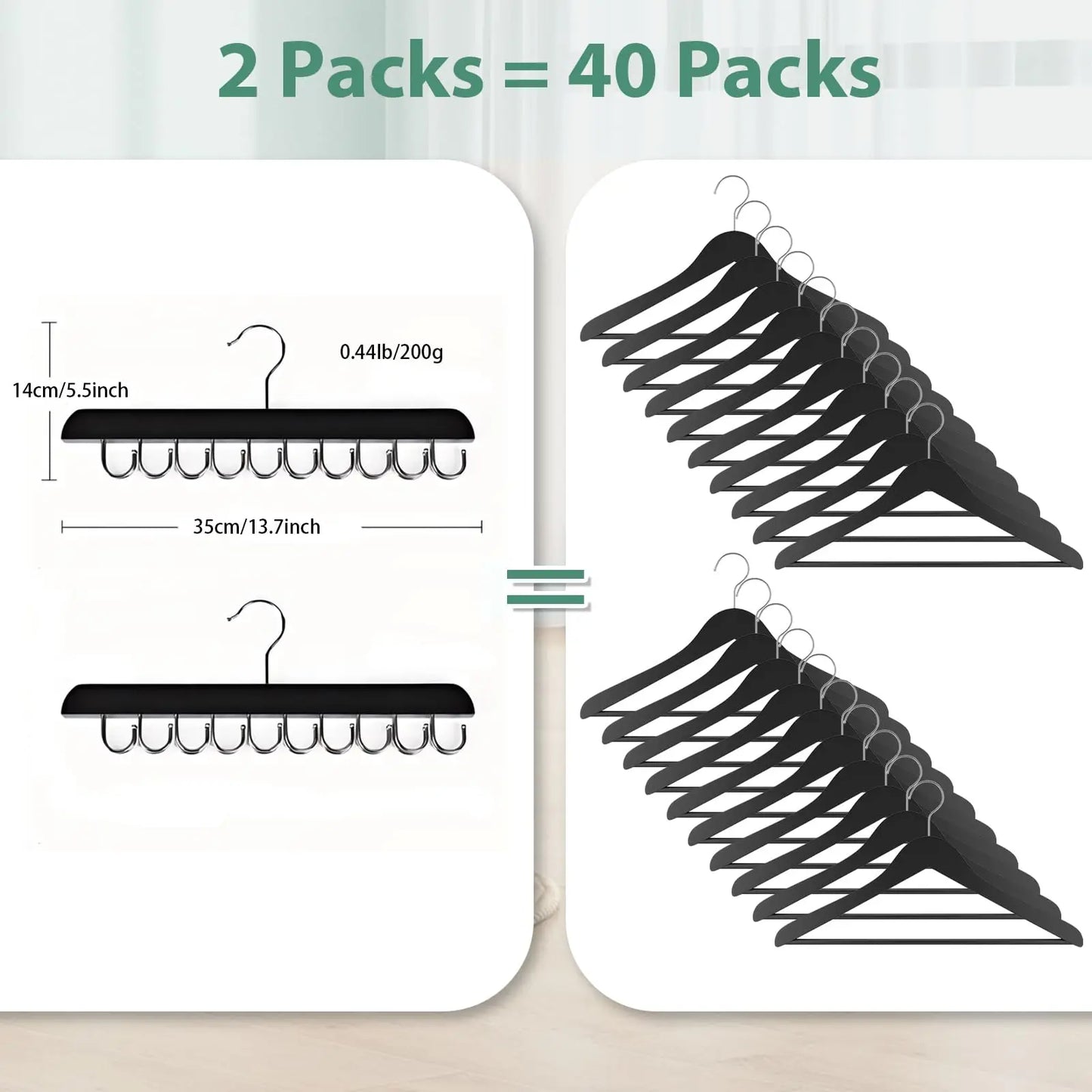 π Wooden Hanger with 20 Foldable Hooks β Space-Saving Belt & Accessory Organizer