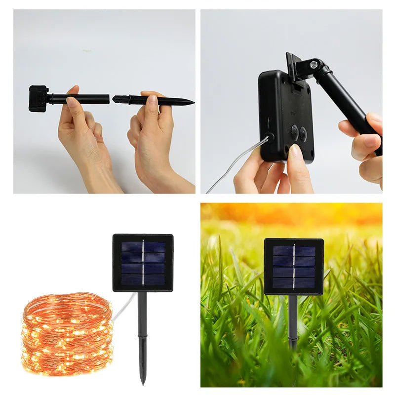 โจ Solar LED Fairy String Lights โ Outdoor Waterproof Garland for Garden & Party โจ