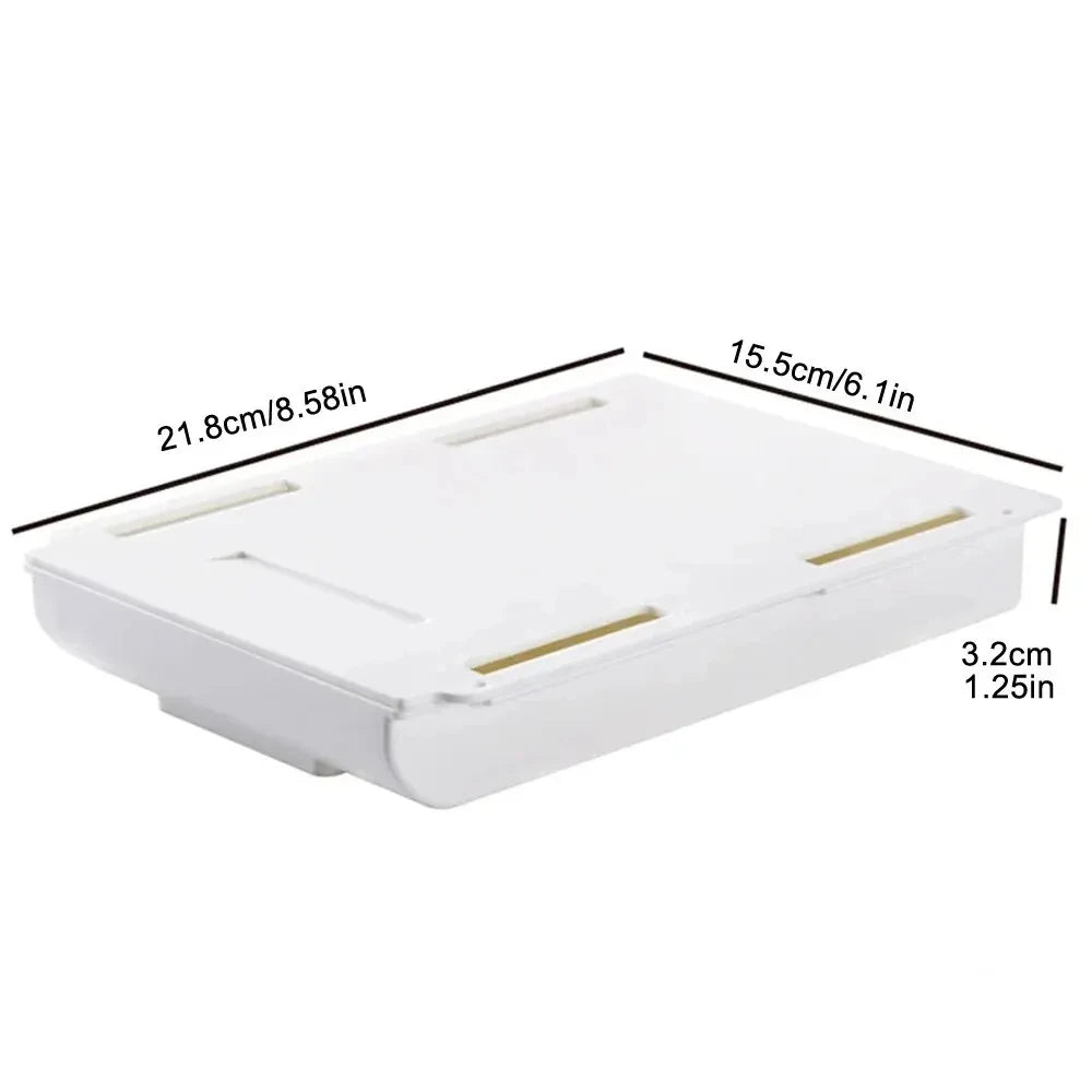 ✏️ Hidden Under-Desk Drawer ✨ Self-Adhesive Storage Box for Stationery & More