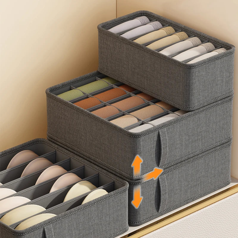 π§Ί Foldable Drawer Organizer Box β 1/6/7/20-Grid Storage for Underwear, Socks & Bras