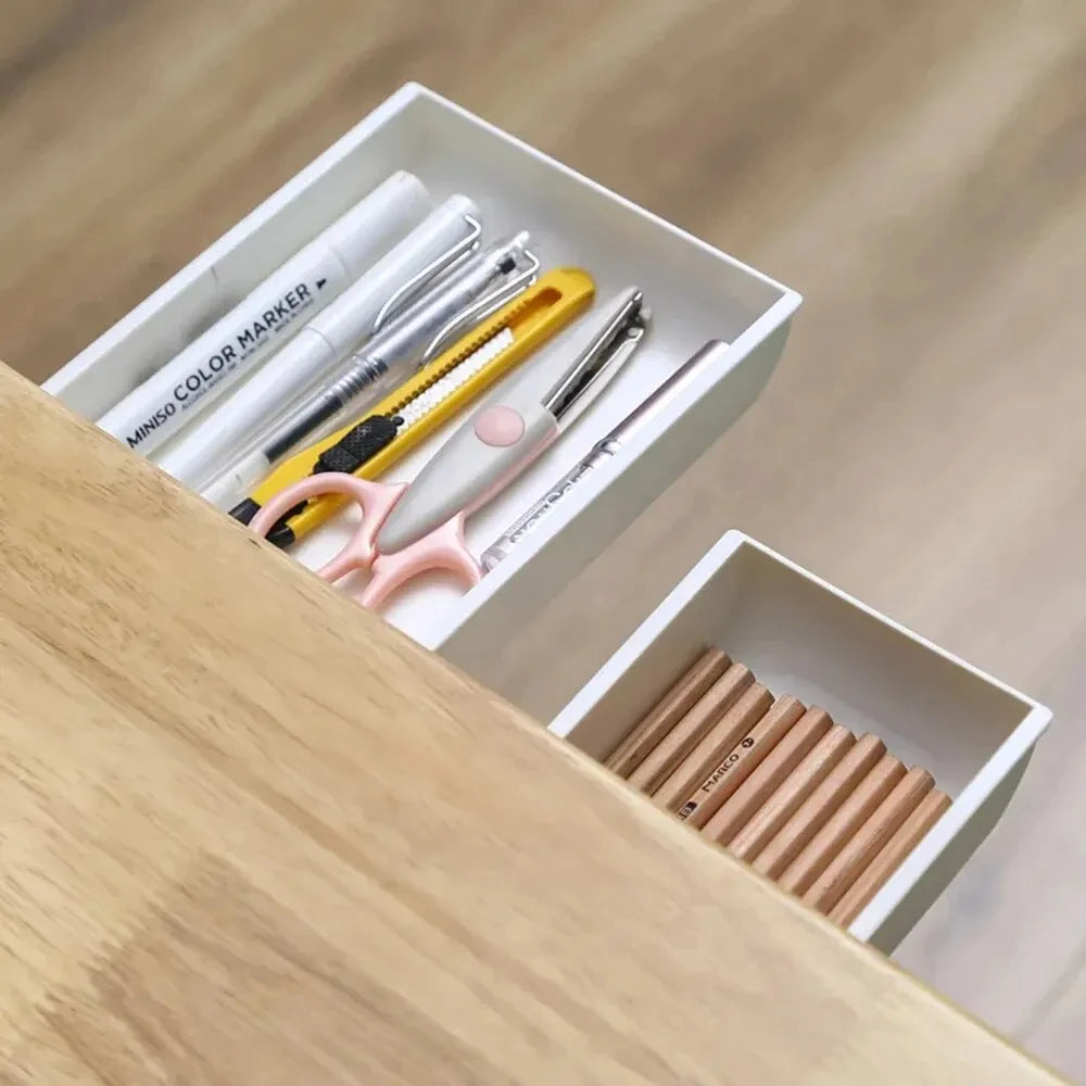 ✏️ Hidden Under-Desk Drawer ✨ Self-Adhesive Storage Box for Stationery & More