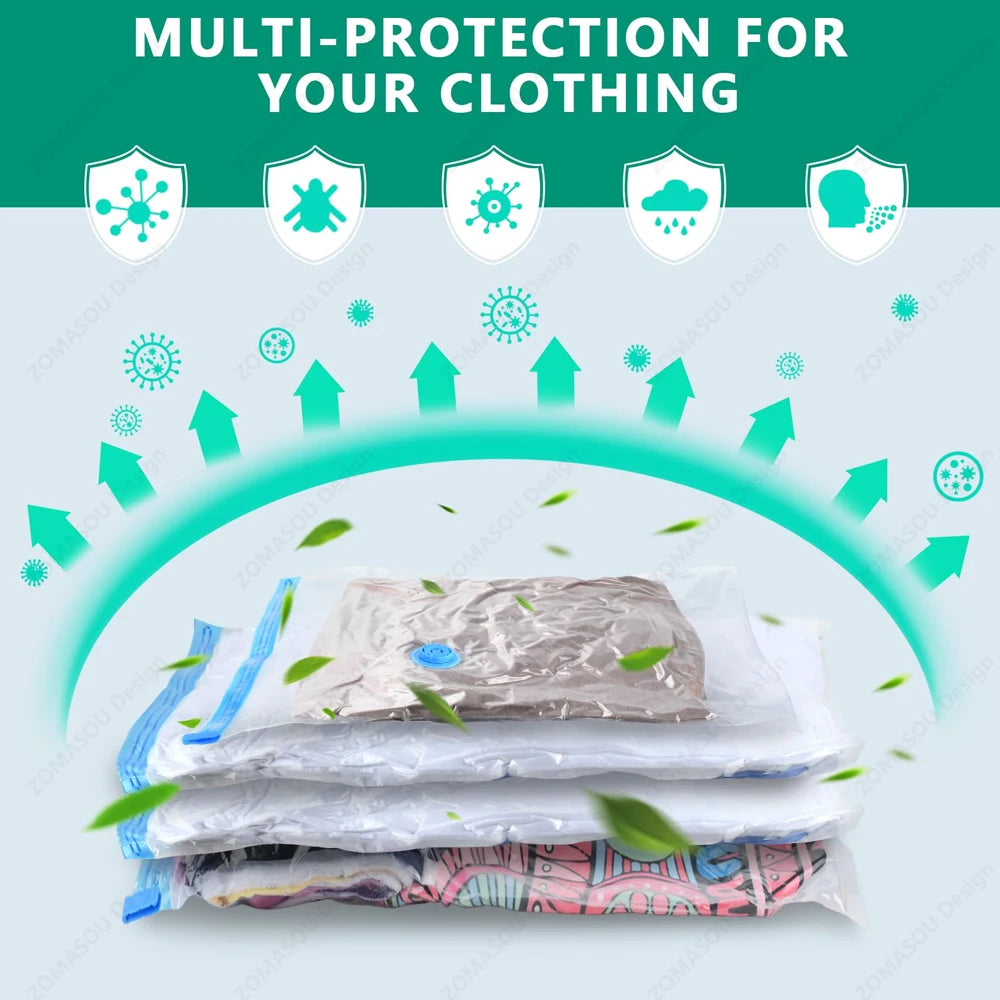 ๐งณ Vacuum Storage Bags โ 1-24Pcs Space Saving with Hand Pump ๐งณ