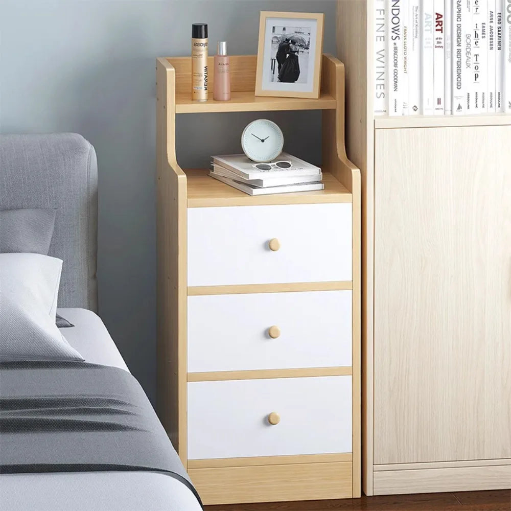 ποΈ Slim Wooden Bedside Table β 3-Drawer Modern Nightstand for Bedrooms π