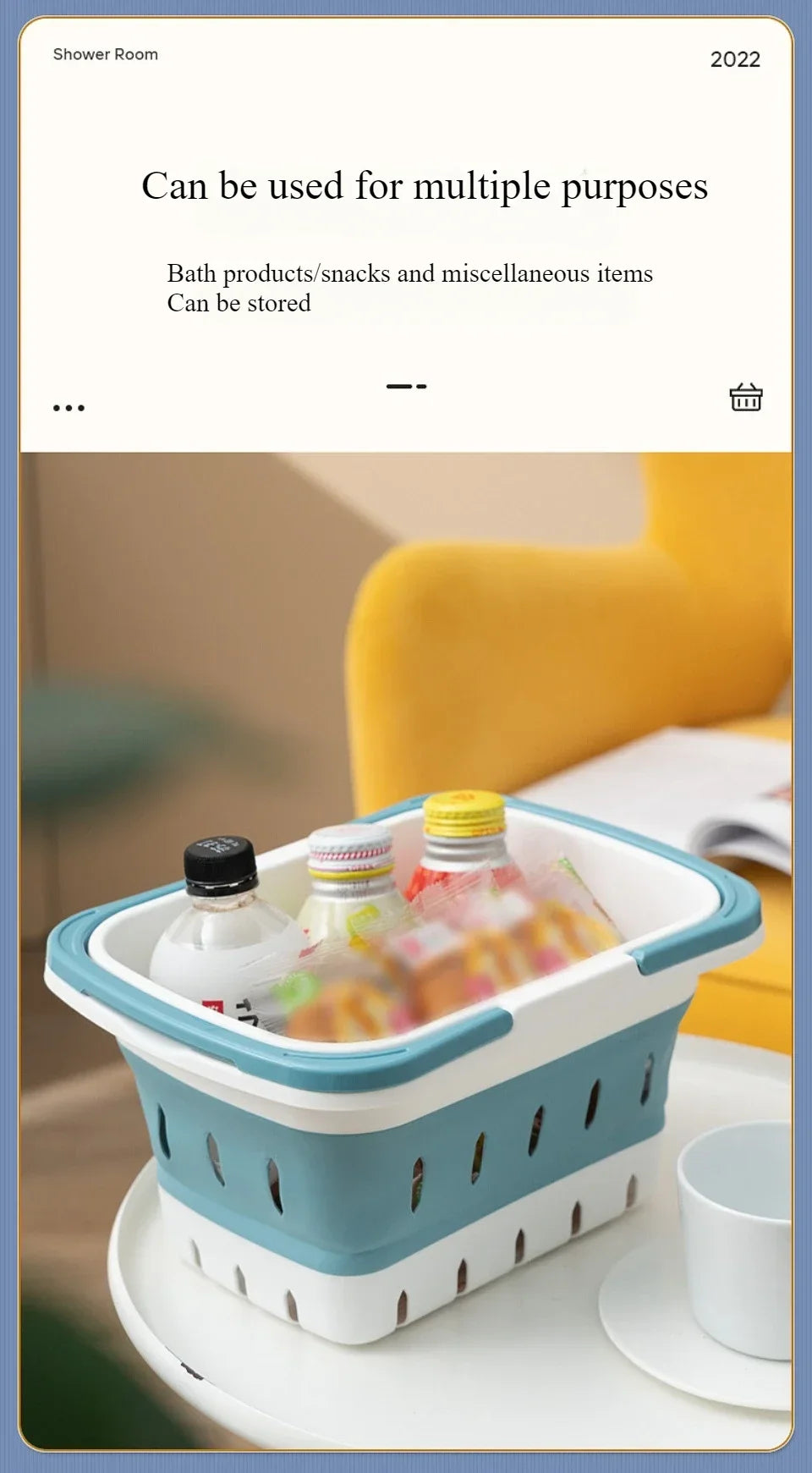 🧺 Foldable Silicone Laundry Basket – Portable Dirty Clothes Bin for Bathroom 🚿