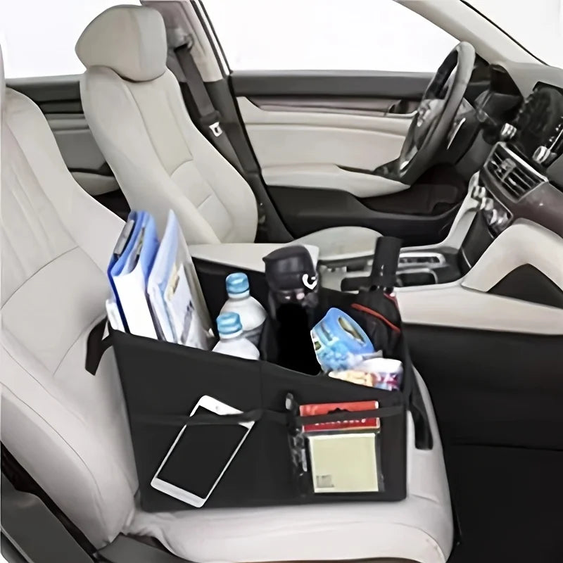 Foldable Car Seat Storage Basket – Snack, Phone & Tissue Organizer Box