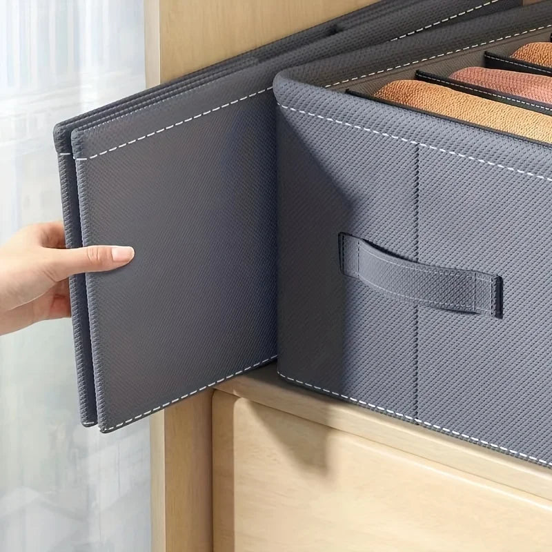 Foldable 6/7/9 Grid Clothes Organizer Box – Keep Your Closet Neat & Tidy!