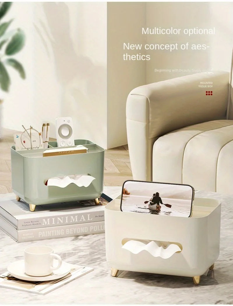Multifunctional Tissue Box & Remote Organizer β Elegant Storage for Living Room & Coffee Table