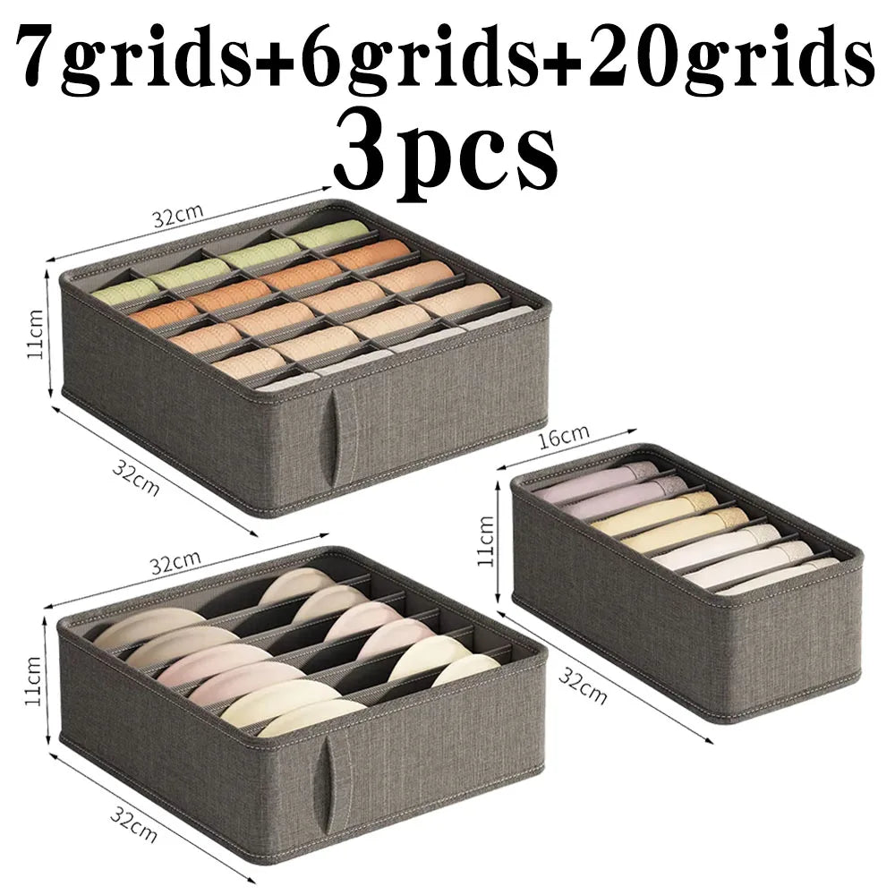 π§Ί Foldable Drawer Organizer Box β 1/6/7/20-Grid Storage for Underwear, Socks & Bras