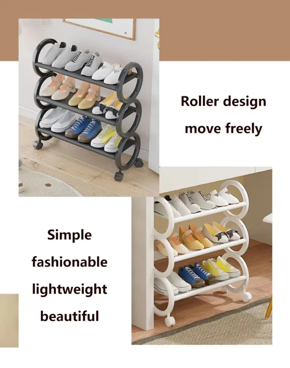 Space Saving Shoe Rack Nail-Free & Portable Rustproof Entry Organizer