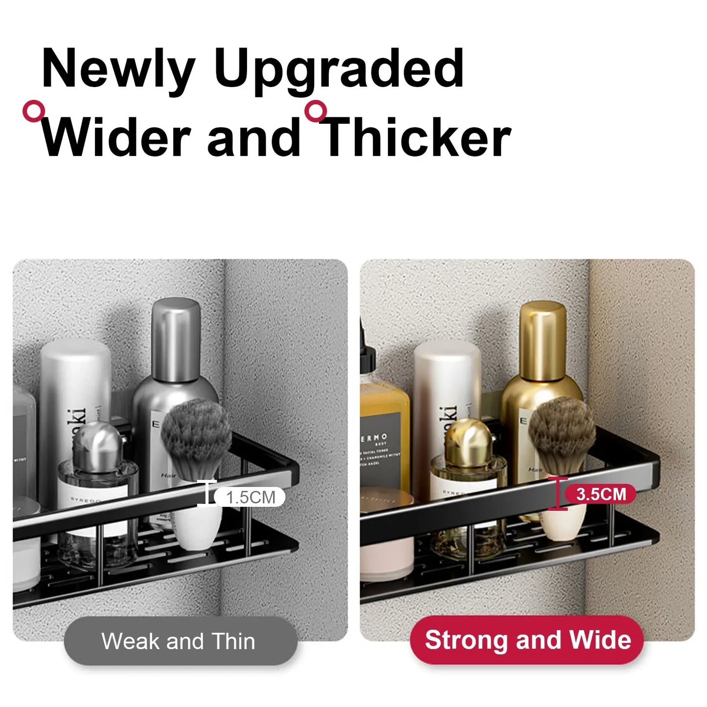 π No-Drill Wall Mounted Bathroom Shelf β Aluminium Corner Storage Rack for Shower, Kitchen, & Toiletries