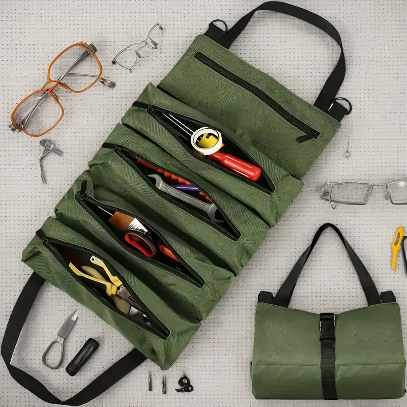 Multifunctional Electrician Tool Roll – Heavy-Duty Nylon Organizer for Mechanics & DIY
