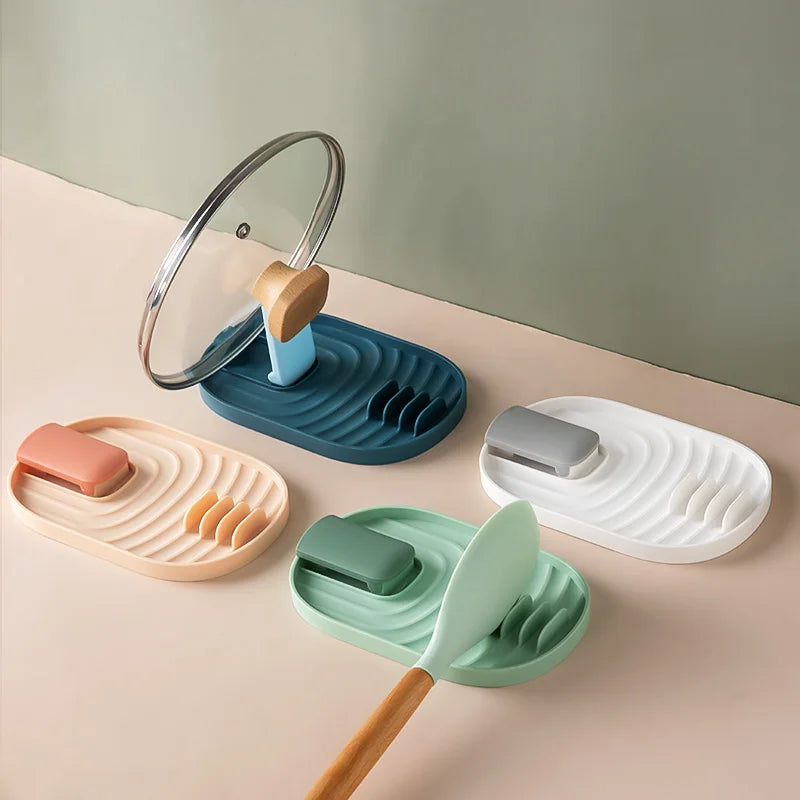 🧼Foldable Spoon & Lid Holder – 🍳 Drip-Free Cooking Organizer