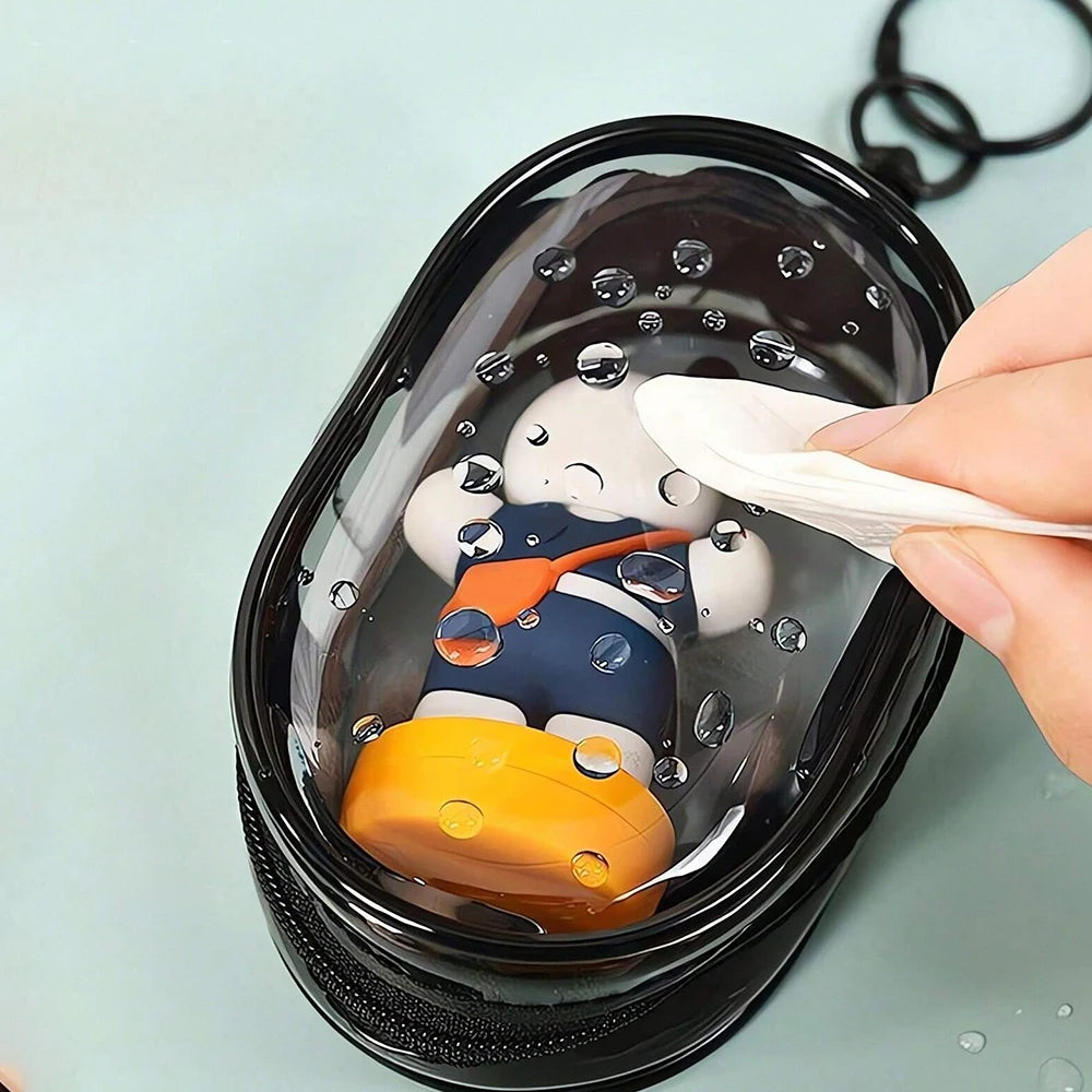 🎧 Portable Mini Clear Zipper Storage Bag – Compact & Waterproof Organizer With Keychain 🔑