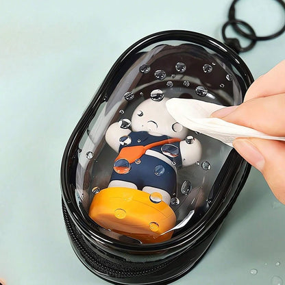 🎧 Portable Mini Clear Zipper Storage Bag – Compact & Waterproof Organizer With Keychain 🔑