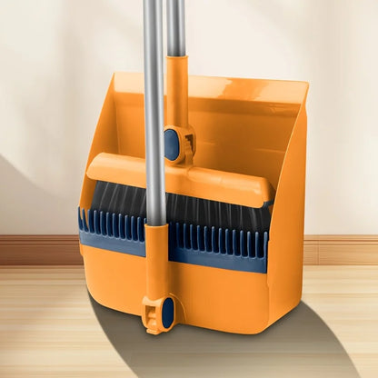 Fold. Click. Sweep! Magnetic Handle Broom & Dustpan Set