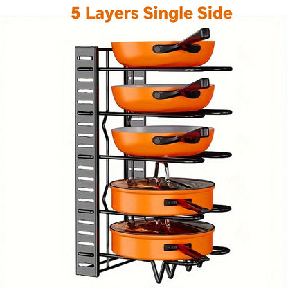 🍲 8-Tier Pot Rack Organizer – Durable Metal Kitchen Storage Stand 🍲