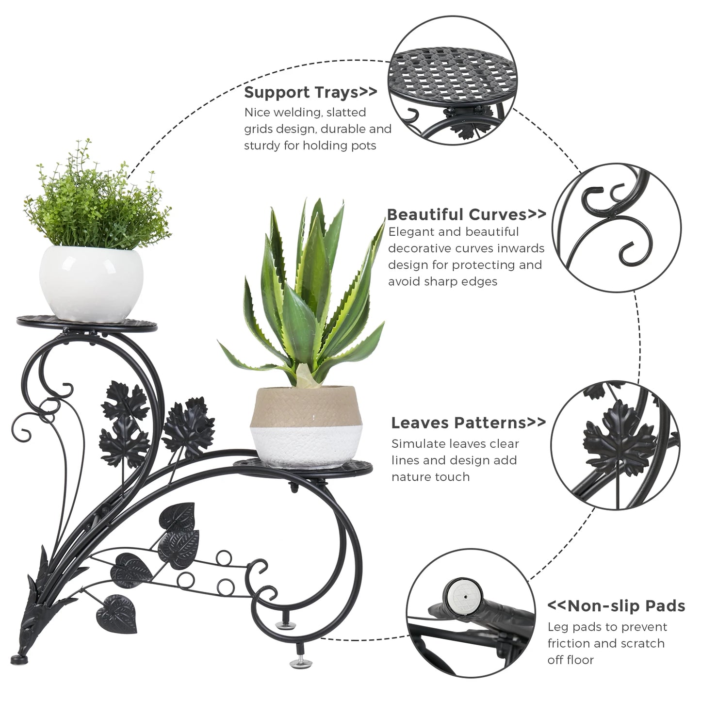 🌼 4-Tier Potted Flower Stand – Indoor & Outdoor Plant Display Rack 🌼