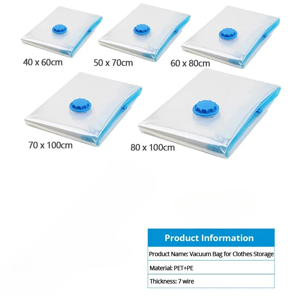 🛏️ 4pcs Vacuum Compression Bags – Thickened Storage for Clothes 🛏️