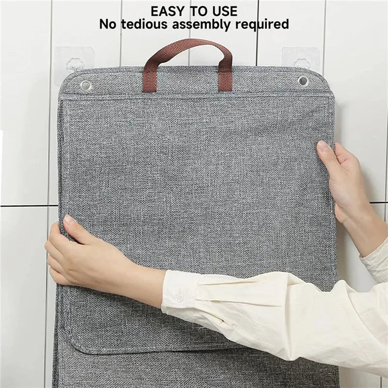 🧺 Foldable Wall Hanging Laundry Hamper with Hooks – Space Saver 🧺