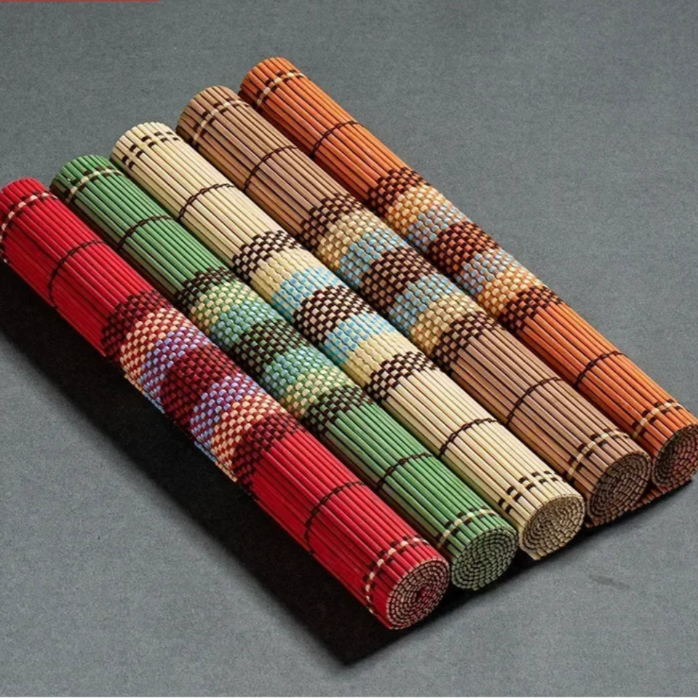 Bamboo placemat coaster Japanese style waterproof non-slip table pad for kitchen dining
