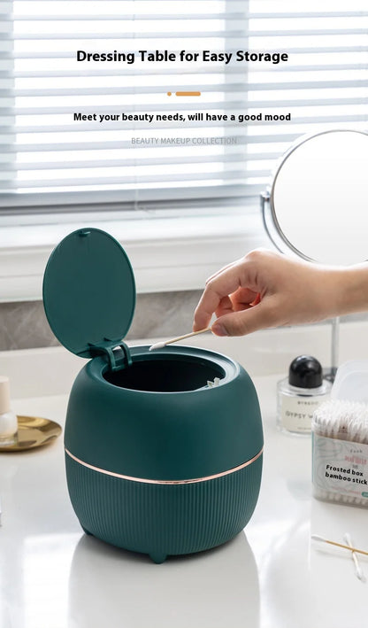 🗑️ Mini Desktop Trash Can – Pop-Up Lid Storage Bin for Coffee Tables & Office Desks ✨