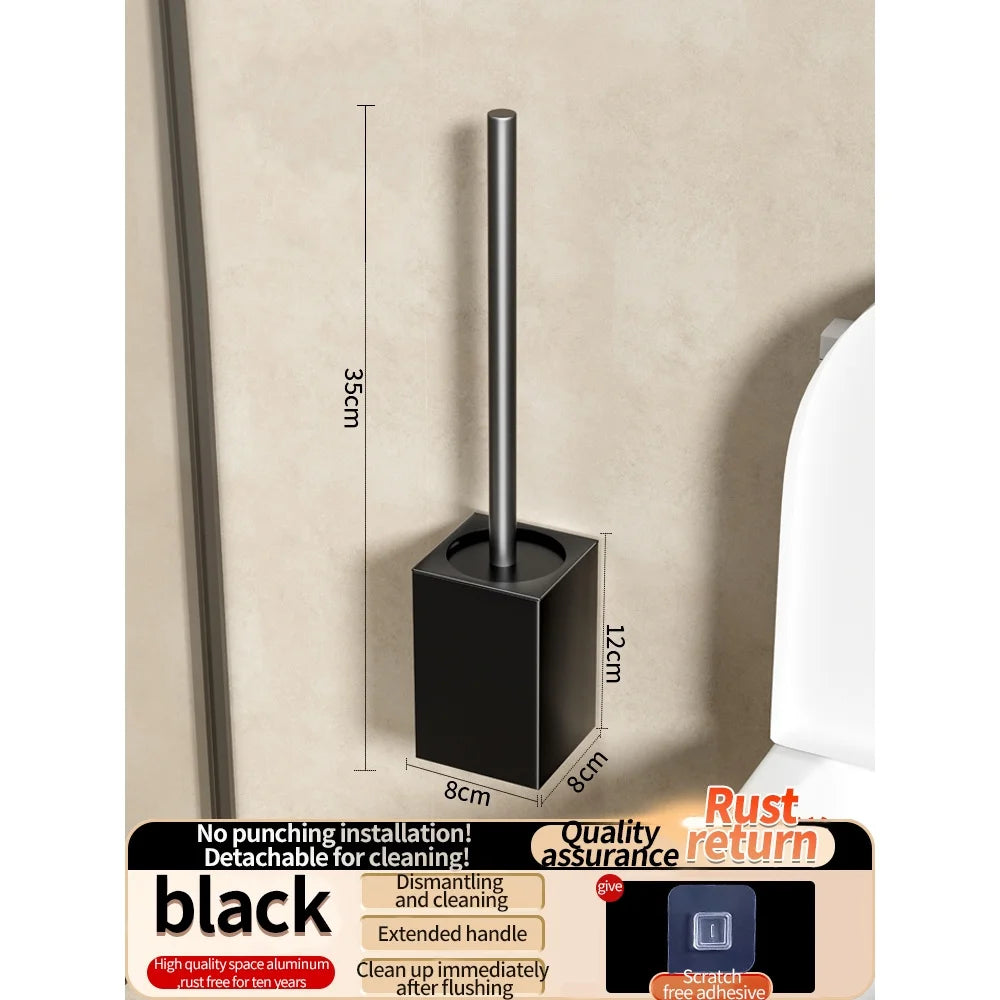 🧻 Punch-Free Bathroom Toilet Shelf & Brush Holder 🛁