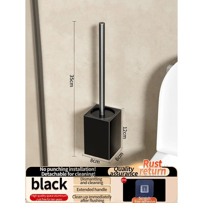 🧻 Punch-Free Bathroom Toilet Shelf & Brush Holder 🛁